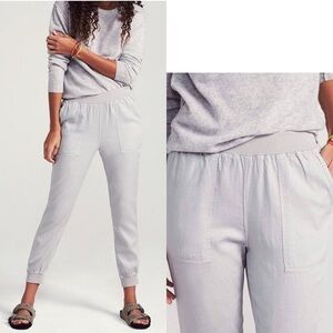 Faherty Arlie Day Pants Joggers in Stone Gray Pull On Casual Best Seller Large
